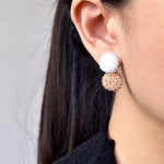 Duet Drop Earrings Pink Model