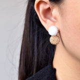 Duet Drop Earrings Pink Model