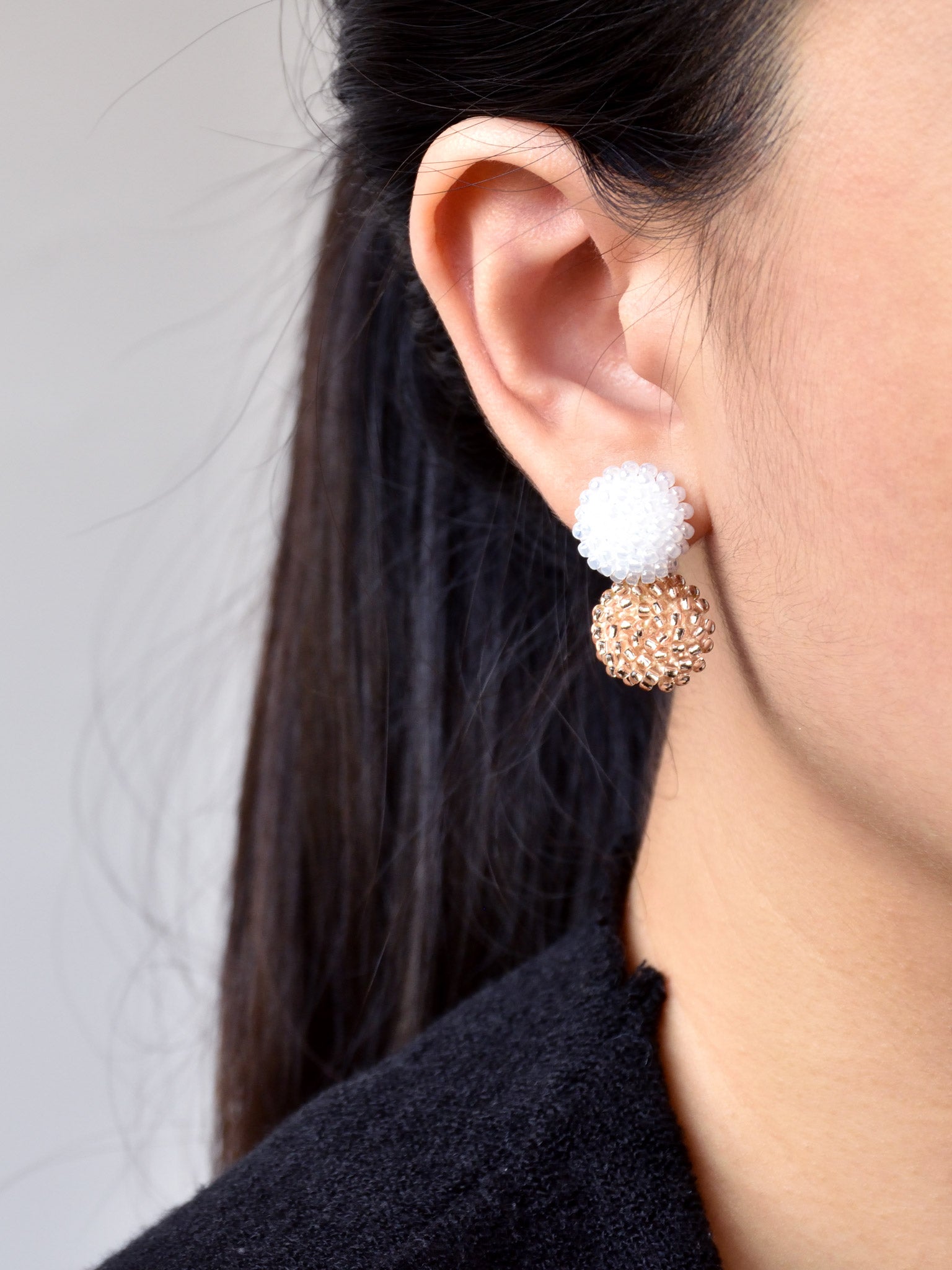 Duet Drop Earrings Pink Model