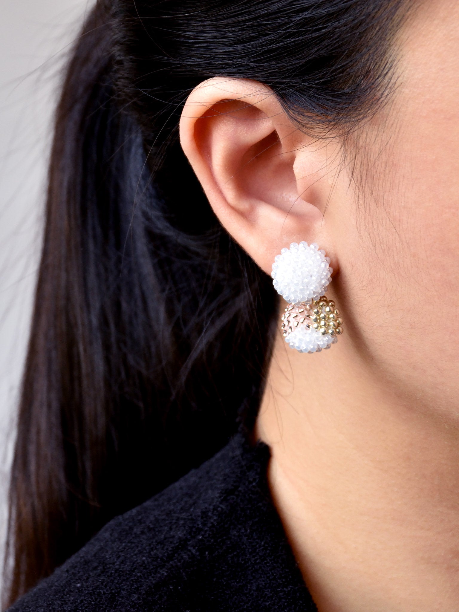 Duet Trio Drop Earrings Model