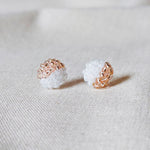 Duo Stud Earrings in Champagne Pink Front 1