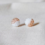 Duo Stud Earrings in Champagne Pink Front 1