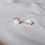 Duo Stud Earrings in Champagne Pink Front 2