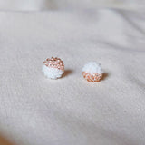 Duo Stud Earrings in Champagne Pink Front 2