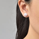 Duo Stud Earrings in Purple Model