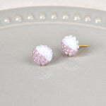 Duo Stud Earrings in Purple on Plate