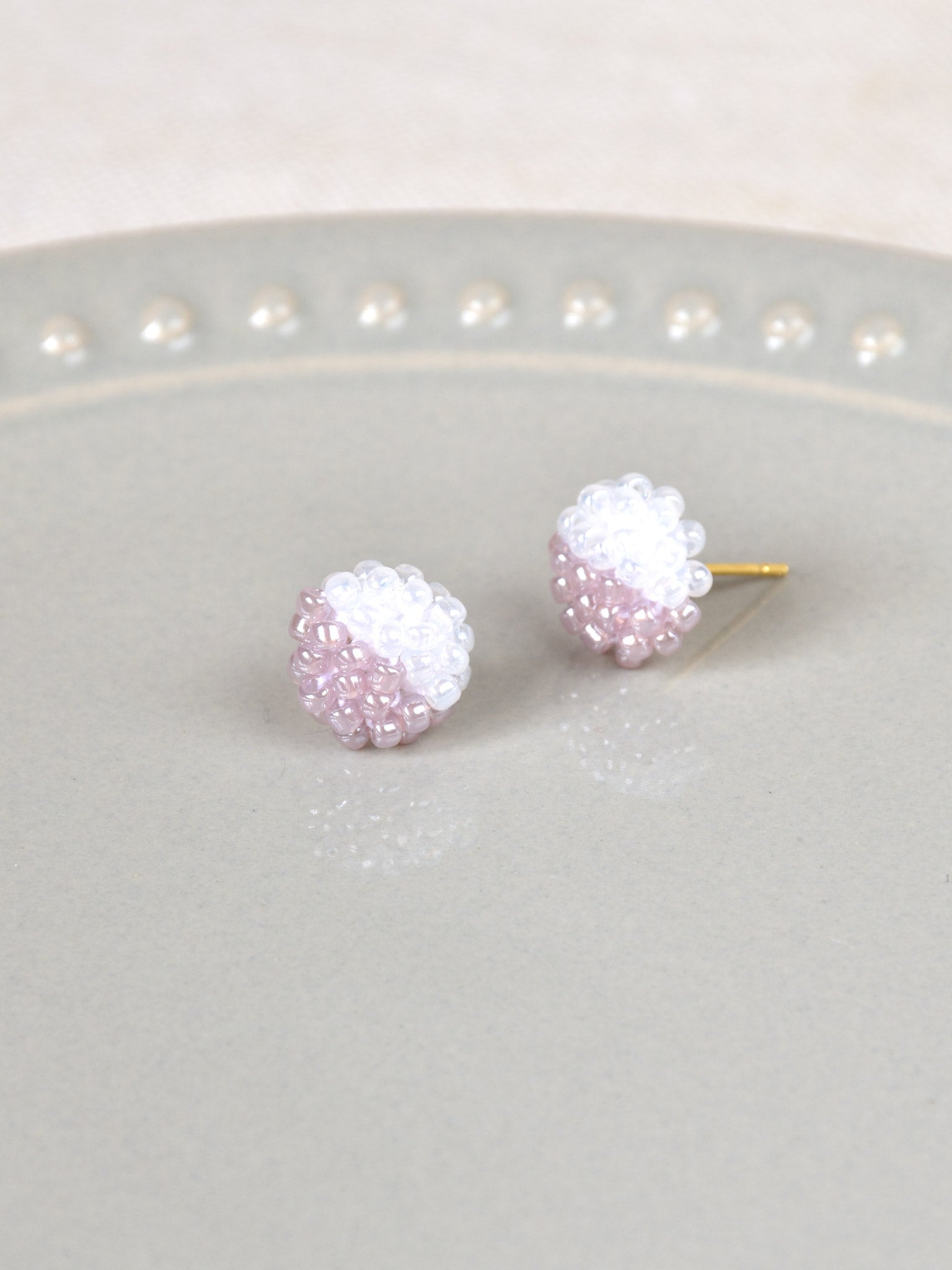Duo Stud Earrings in Purple on Plate