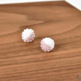 Duo Stud Earrings in Purple on Wood Display 2