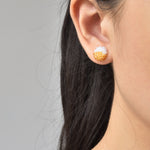 Duo Stud Earrings in Topaz Model