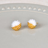 Duo Stud Earrings in Topaz Plate