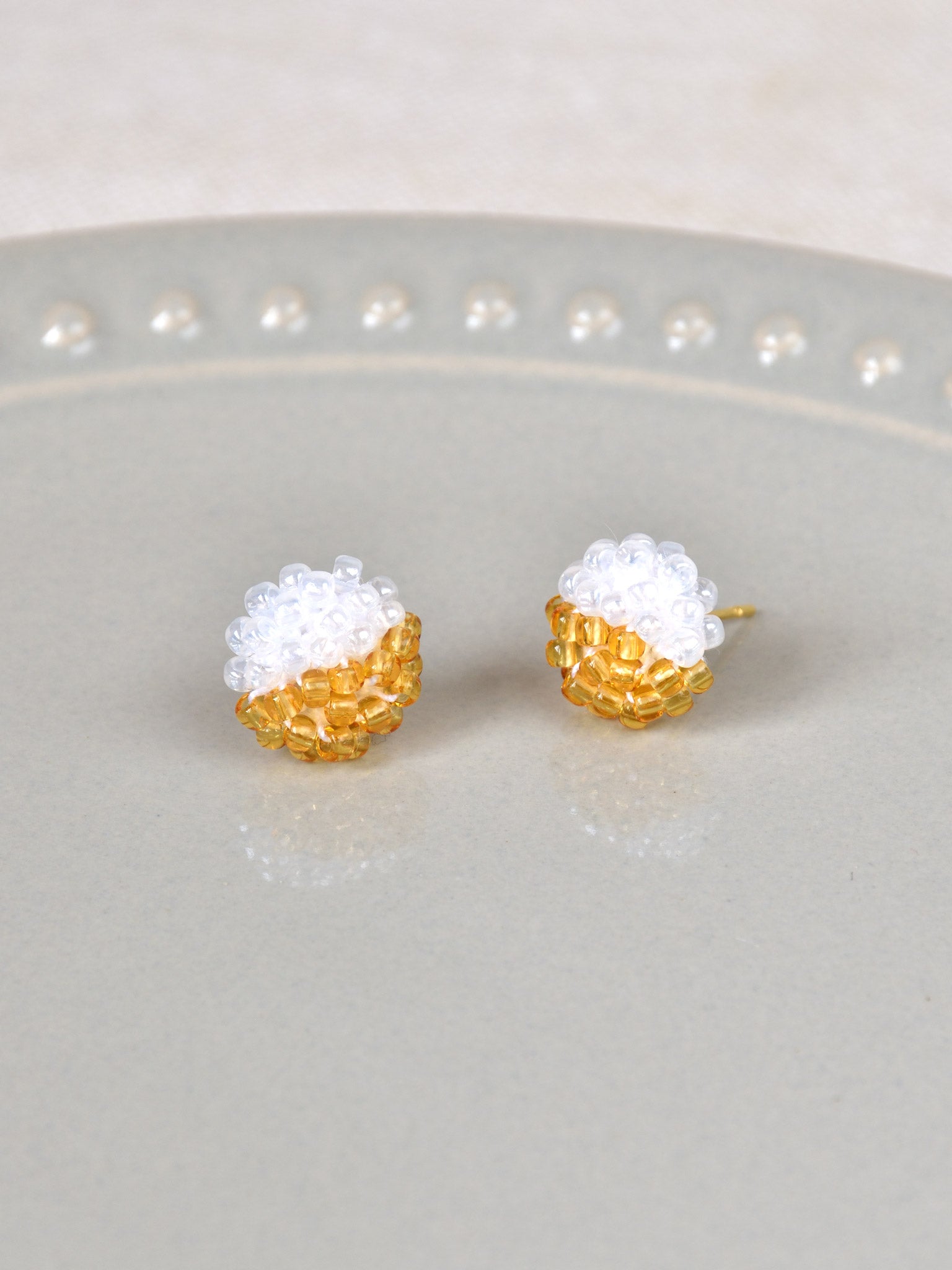 Duo Stud Earrings in Topaz Plate