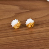 Duo Stud Earrings in Topaz Display 1