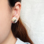 Fantasia Stud Earrings in Diamond Black Model