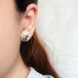 Fantasia Stud Earrings in Diamond Black Model