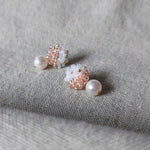 Faye Duo Drop Earrings in Champagne Pink Side