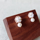 Faye Rio Drop Earrings in Champagne Pink Display