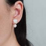 Faye Rio Drop Earrings in Champagne Pink Model