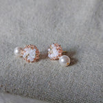 Faye Rio Drop Earrings in Champagne Pink Side