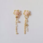 Floral Chime Earrings in Pink Front