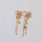 Floral Chime Earrings in Pink Left