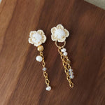 Floral Chime Earrings in White Display Top