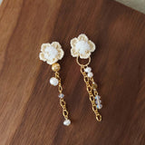 Floral Chime Earrings in White Display Top