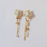 Floral Chime Earrings in White White Left