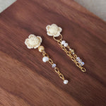 Floral Chime Earrings in Yellow Display Right