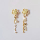 Floral Chime Earrings in Yellow Front