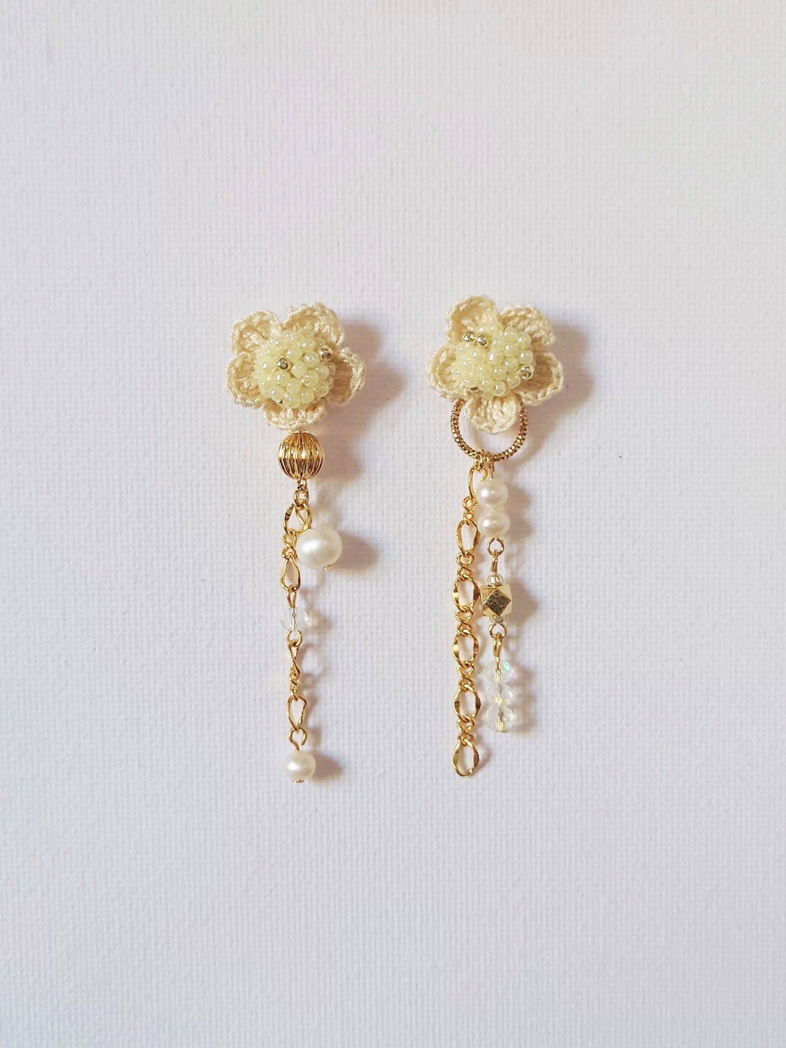 Floral Chime Earrings in Yellow Front
