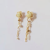 Floral Chime Earrings in Yellow Left