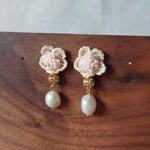 Floral Majestic Earrings in Pink Front DIisplay