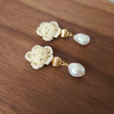 Floral Majestic Earrings in Yellow Right