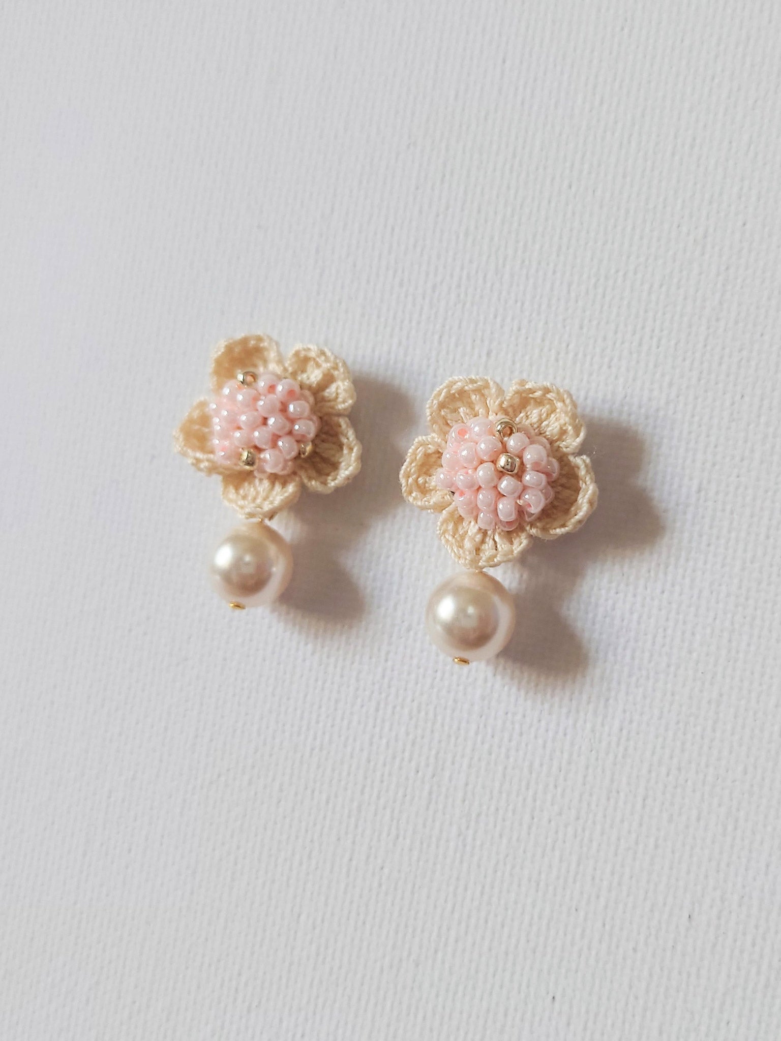 Floral Mariota Earrings in Pink Front