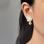 Floral Mariota Earrings in White Model