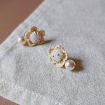 Floral Mariota Earrings in White on Side 2