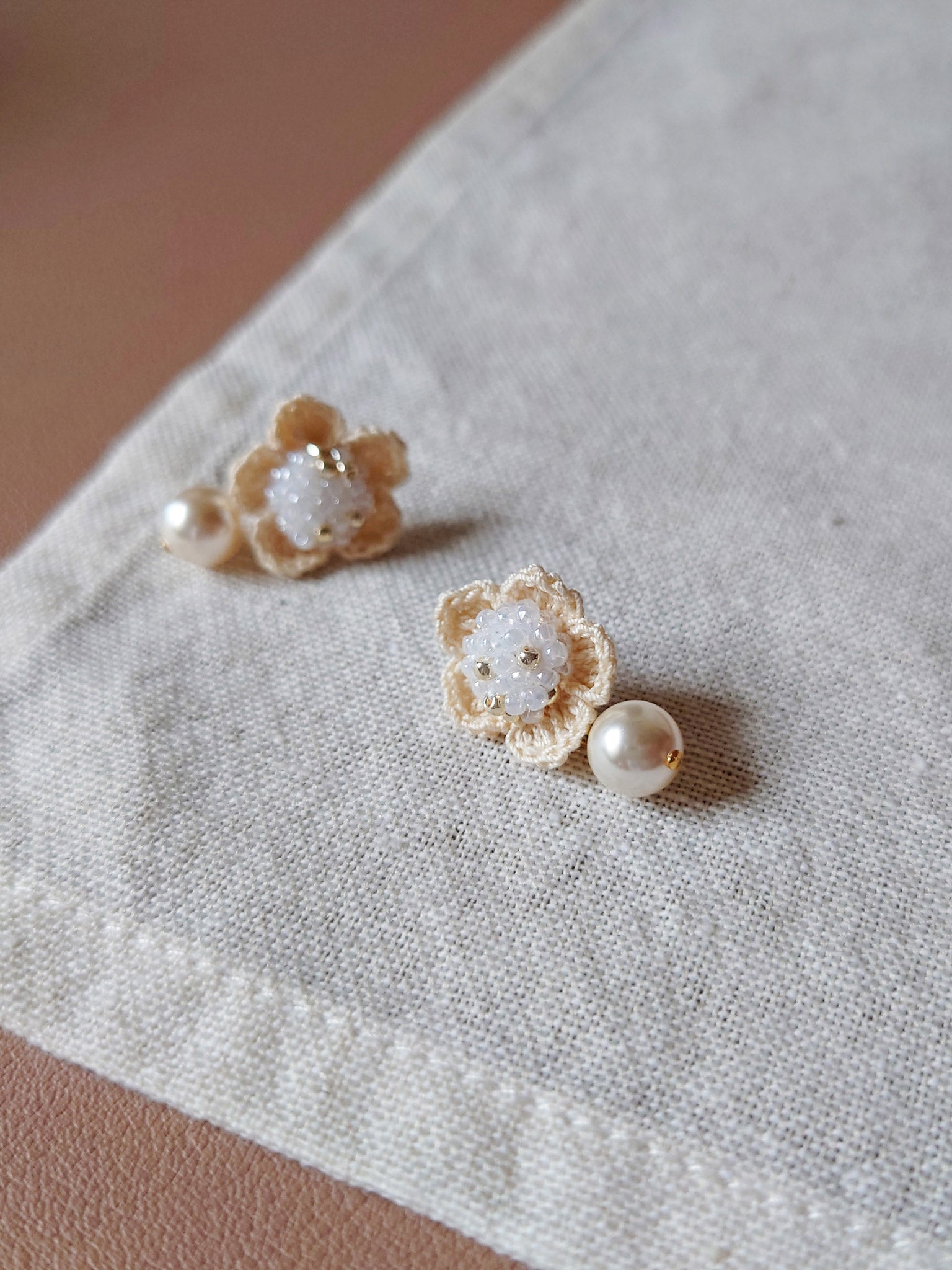 Floral Mariota Earrings in White on Side 2