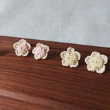 Floral Stud Earrings in Yellow and Pink