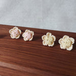 Floral Stud Earrings in Pink and Yellow