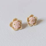 Floral Stud Earrings in Pink Right