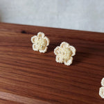 Floral Stud Earrings in Yellow Front Display