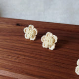 Floral Stud Earrings in Yellow Front Display