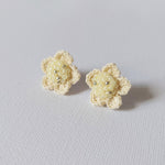 Floral Stud Earrings in Yellow Front
