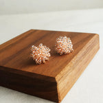 Fluffy Earrings in Champagne Pink Display Side