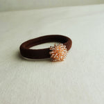 Fluffy Hair Tie in Champagne Pink Left