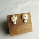 Fluffy Mariota Earrings in Ivory Display