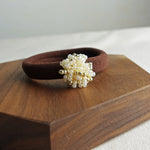 Fluffy Star Dust Hair Tie in Ivory Display