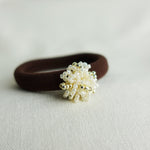 Fluffy Star Dust Hair Tie in Ivory Front