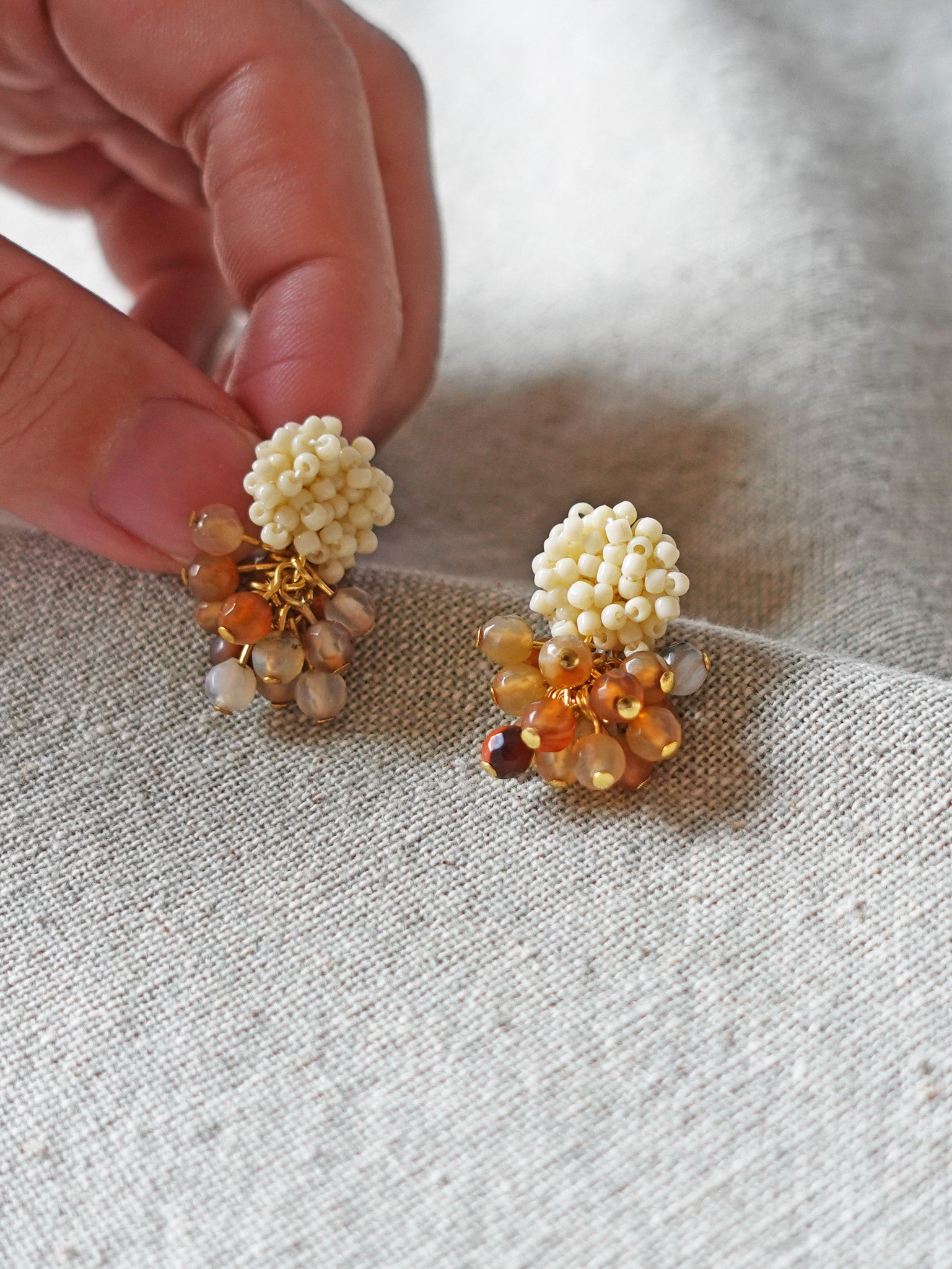 Hazel Agate Earrings Hand