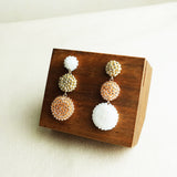 Juno Colorblock Earrings in Champagne Pink Right